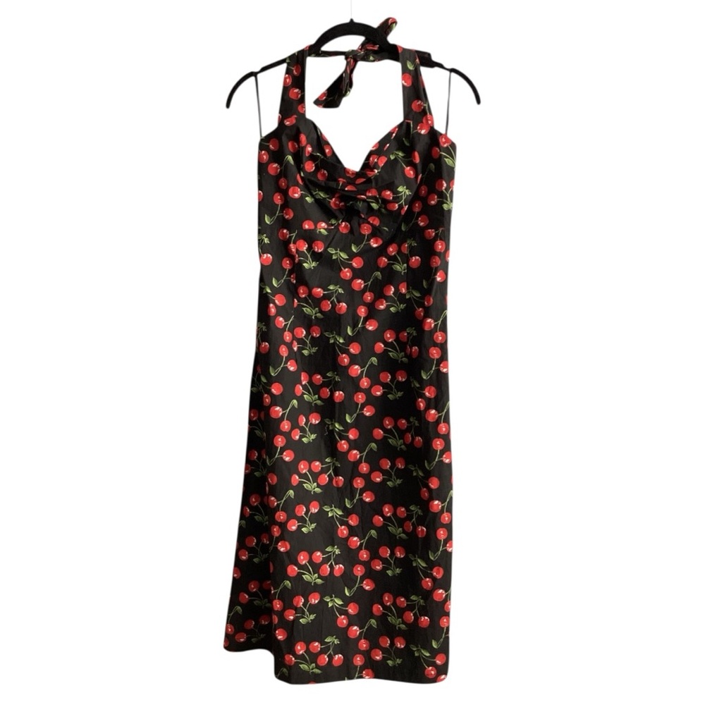 Morbid Threads Vintage Rockabilly Pin Up Cherry Halter Dress - Picture 7 of 8